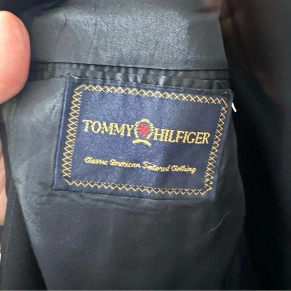 Tommy Hilfiger Men's Black Pure Wool Blazer Single Breasted Jacket Size 42R GUC - Picture 5 of 8